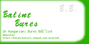 balint bures business card